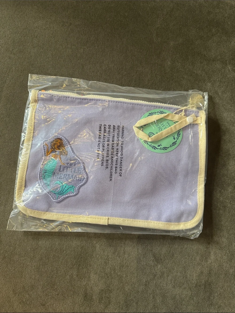 Disney The Little Mermaid x CAMP Sequined Kids Zipper Clutch Pouch Bag RARE NWT